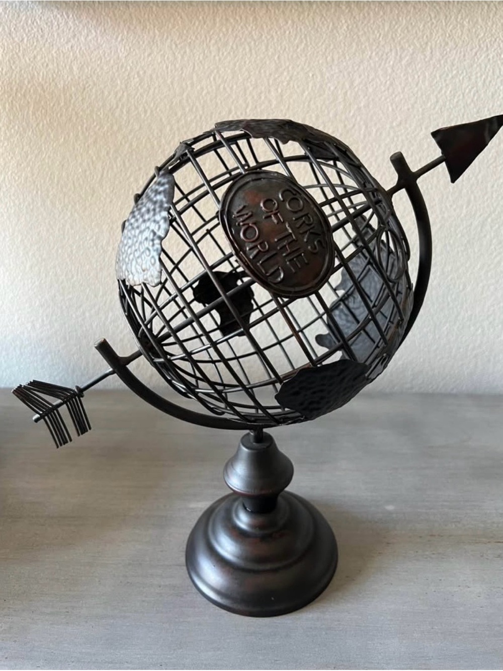 Metal Globe Sculpture - Black
